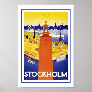 ストックホルムスウェーデンヨーロッパのヴィンテージ旅行ポスター ポスター