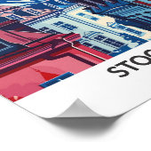 ストックホルムスウェーデンレトロアートワーク旅行 ポスター (角)