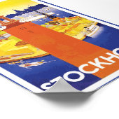 ストックホルムスウェーデンヴィンテージポスター ポスター (角)