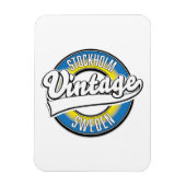 ストックホルムスウェーデンヴィンテージロゴ マグネット (縦)