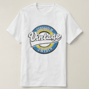 ストックホルムスウェーデンヴィンテージロゴ Tシャツ