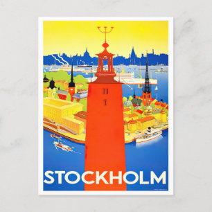 ストックホルムスウェーデンヴィンテージ旅行はがき ポストカード