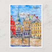 ストックホルムスウェーデンヴィンテージ旅行水の色 ポストカード (正面)
