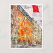 ストックホルムスウェーデンヴィンテージ旅行水の色 ポストカード (正面)