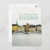 ストックホルムスウェーデン旅行はがき ポストカード (正面/裏面)