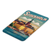 ストックホルムスウェーデン旅行ヴィンテージウォーターフロントギフト マグネット (左側)