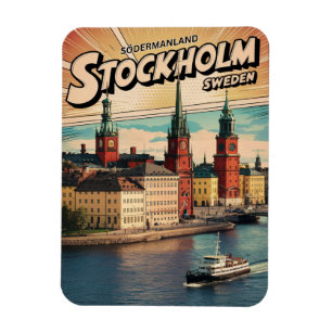 ストックホルムスウェーデン旅行ヴィンテージ漫画本ギフト マグネット