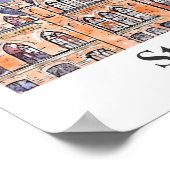 ストックホルムスウェーデン旅行水の色のスケッチ ポスター (角)