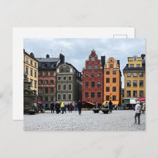 ストックホルムスウェーデン旧市街ガンラスタン写真 ポストカード (正面/裏面)