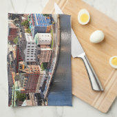 ストックホルムスウェーデン旧市街建物 キッチンタオル (四つ折り)