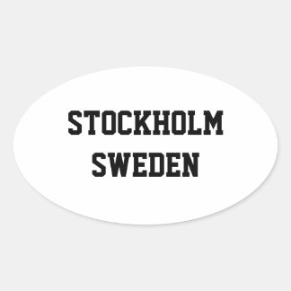 ストックホルムスウェーデン楕円ステッカー 楕円形シール