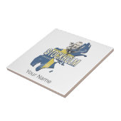 ストックホルムスウェーデン県の地図ヴィンテージ土産 タイル (側面)