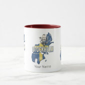 ストックホルムスウェーデン県の地図ヴィンテージ土産 マグカップ (中央)