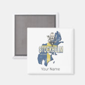 ストックホルムスウェーデン県の地図ヴィンテージ土産 マグネット (正面/裏面)