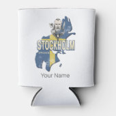 ストックホルムスウェーデン県の地図ヴィンテージ土産 缶クーラー (正面)