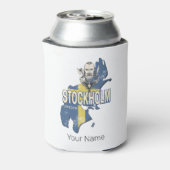 ストックホルムスウェーデン県の地図ヴィンテージ土産 缶クーラー (缶裏面)