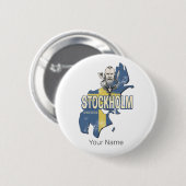 ストックホルムスウェーデン県の地図ヴィンテージ土産 缶バッジ (正面&裏面)