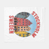 ストックホルムスウェーデン フリースブランケット (正面(横))