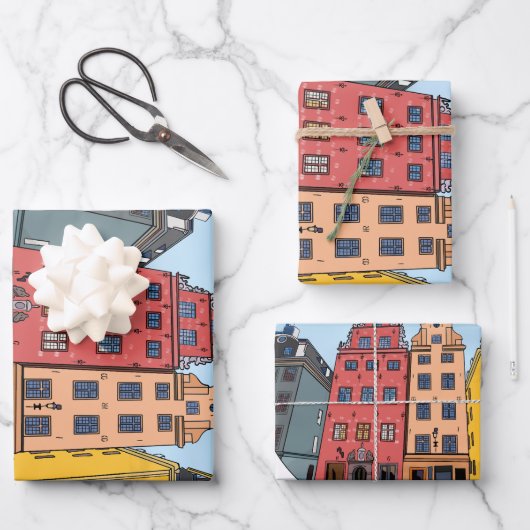 ストックホルムスウェーデン ラッピングペーパーシート (正面)