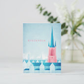 ストックホルムヴィンテージ旅行ポスター – アートポストカード ポストカード (スタンド正面)