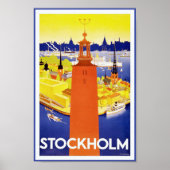ストックホルムヴィンテージ旅行ポスター ポスター (正面)
