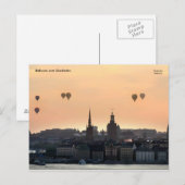 ストックホルム上空の風船。 ポストカード (正面/裏面)