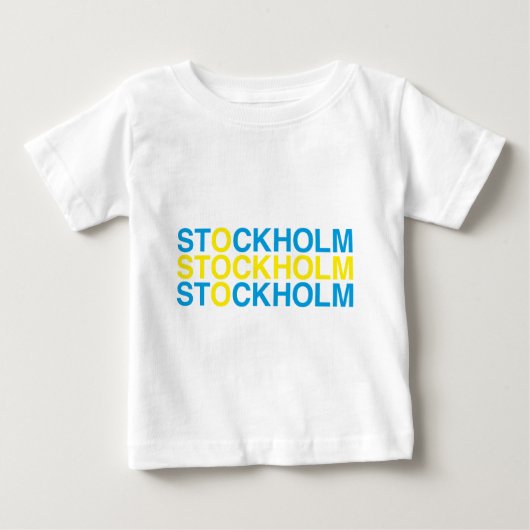 ストックホルム国旗 ベビーTシャツ (正面)