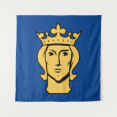 ストックホルム市国旗のスウェーデンの記号 タペストリー (正面)