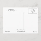 ストックホルム市役所上の雨の日没 ポストカード (裏面)