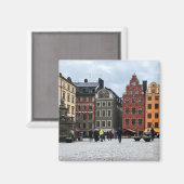 ストックホルム旧市街ガンラスタンスウェーデン写真 マグネット (正面/裏面)