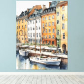 ストックホルム水彩画 キャンバスプリント (インサイチュ (ウッドフロア))