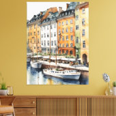 ストックホルム水彩画 キャンバスプリント (インサイチュ (リビング))