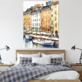 ストックホルム水彩画 キャンバスプリント (インサイチュ (寝室))