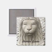 ストックホルム獅子像スウェーデンのパーソナライズ マグネット (正面/裏面)