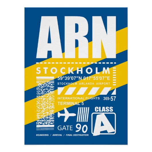 ストックホルム空港 ARN ポスター (正面)