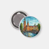 ストックホルム鮮やか街並み マグネット (正面/裏面)