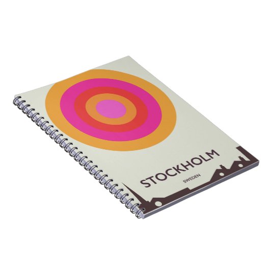 ストックホルム、スウェーデンのヴィンテージ旅行ポスター。 ノートブック (右側)