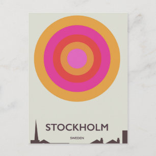 ストックホルム、スウェーデンのヴィンテージ旅行ポスター ポストカード