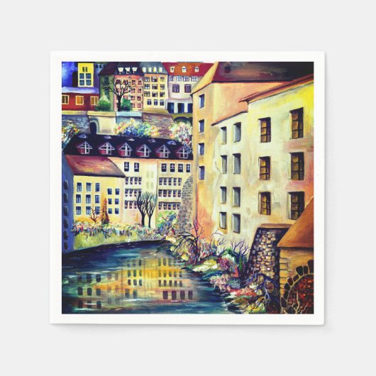 ストックホルム – スウェーデンの旧市街，ガムラスタン スタンダードカクテルナプキン (正面)