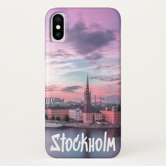 ストックホルム スウェーデンの首都 夜のスカイライン Case-Mate iPhoneケース (裏面)