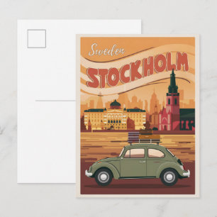 ストックホルム スウェーデン 旅行 ヴィンテージ ギフト 記念品 ポストカード
