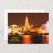 ストックホルム、夜のクリスマスのスウェーデン シーズンポストカード (正面/裏面)