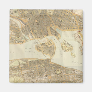 ストックホルム(1899年)のヴィンテージの地図 マグネット