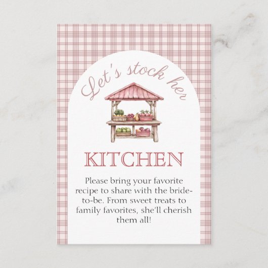 ストックマイキッチンレシピブライダルシャワーカード エンクロージャーカード (正面)