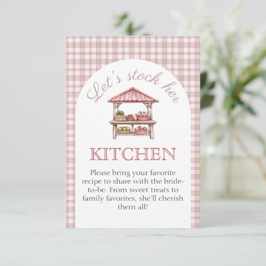 ストックマイキッチンレシピブライダルシャワーカード エンクロージャーカード (スタンド正面)