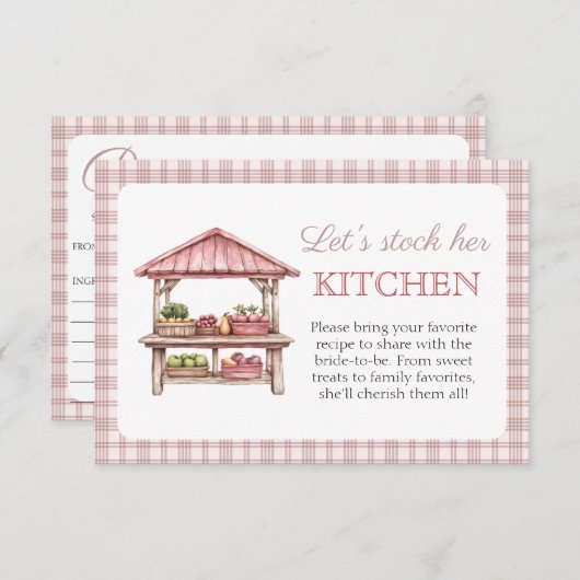 ストックマイキッチンレシピブライダルシャワーカード エンクロージャーカード (正面/裏面)