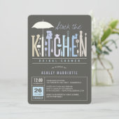 ストックモダンザキッチンブライダルシャワーパーティー招待状 招待状 (スタンド正面)
