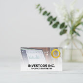 ストックロゴ |ノートパソコン |財務 名刺 (スタンド正面)