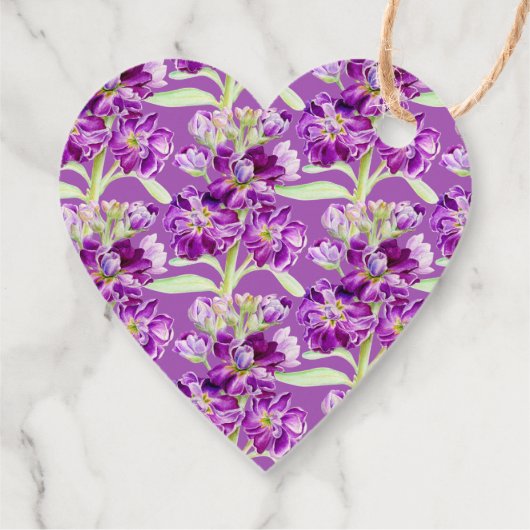 ストック花の水の色のアートパープル感謝していユー フェイバータグ (裏面)