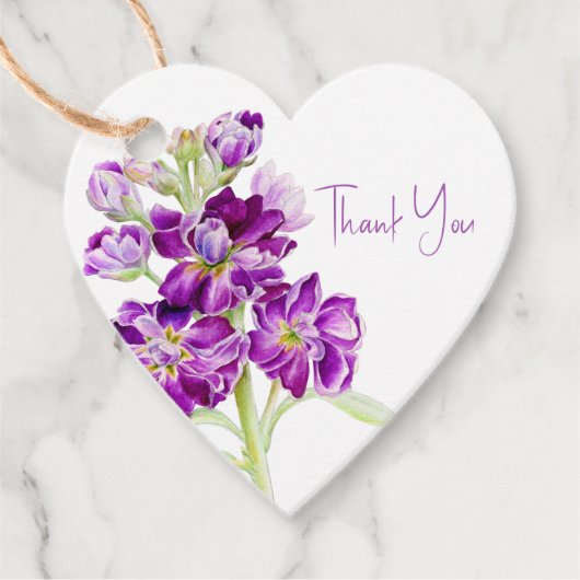 ストック花の水の色のアートパープル感謝していユー フェイバータグ (正面)